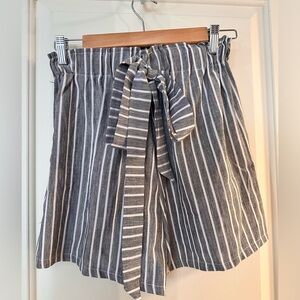 High waisted striped shorts